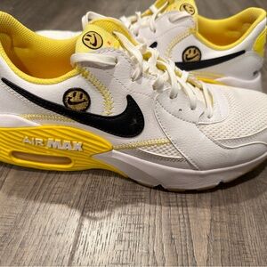 Nike Air Max White and Yellow Athletic Shoes